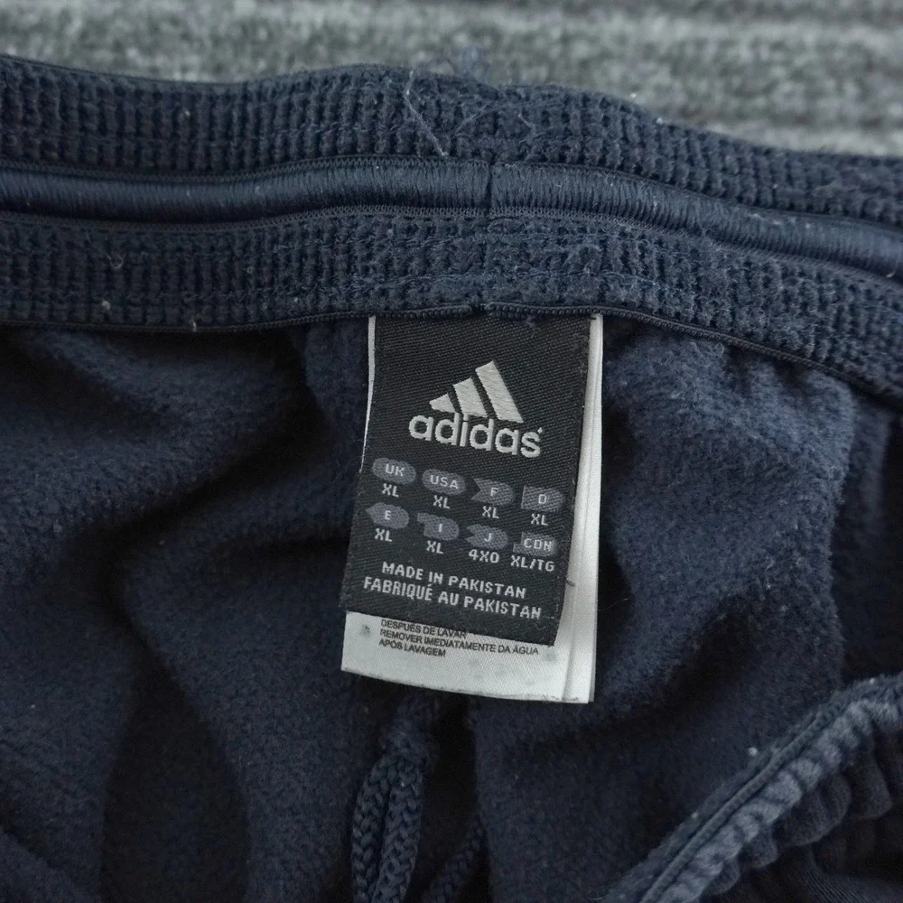 Vintage Adidas Sweatpants Mens XL Navy Blue Fleece Embroidered Logo